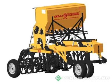 Сеялки - ОМ-СЕЛЬМАШ КСКП-2,1Дх5 ув.бункер, клин.каток, с\х колесо, мет-кер кат