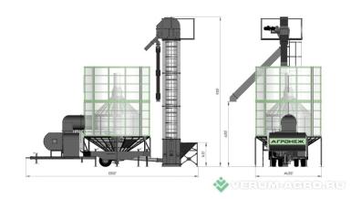 Зерносушильное оборудование - АГРОНЕЖ М40 Н (нория)  Мобильная зерносушилка (Дизельная горелка)