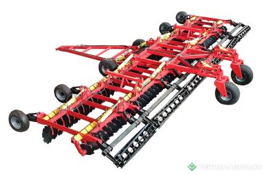 Бороны - БДТ-АГРО  БЭМС 9х2 двухрядная прицепная складная на эластомерах с прикатывающим планчатым катком КОРТЕС 