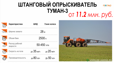 Опрыскиватели самоходные - ТУМАН Туман-3 Самоходный опрыскиватель-разбрасыватель «Туман-3»