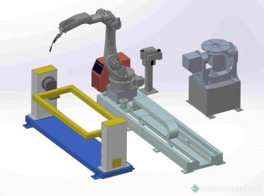 Робототехнические комплексы - CRP ROBOT РТК на базе сварочного робота   CRP RH  20-06W (шкаф управления на 10осей) РТК для сварки балансира
