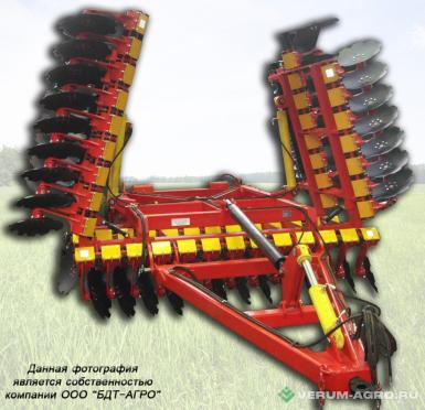Бороны - БДТ-АГРО Борона дисковая БЭМС 8х2 двухрядная прицепная-складная на эластомерах КОРТЕС