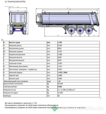 Полуприцепы - CTTM CARGOLINE 962200-10.00.00.000 