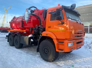Специальные автомобили - КАМАЗ 43118, вездеход 6х6, АКН-10 куб.м., насос вакуум. КО-505, открывание заднего днища, подъем цистерны