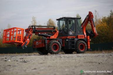 Фронтальные погрузчики - ARCTIC BEAR 2BX-TH7M1T Экскаватор-погрузчик с телескопической стрелой 7 м
