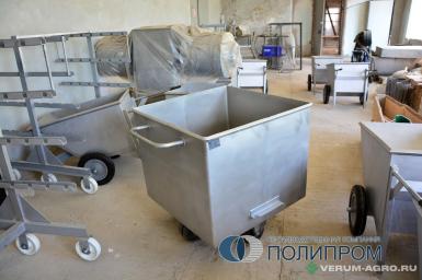 Оборудование для мясопереработки - ПОЛИПРОМ ТЕЛЕЖКА ЧАН ДЛЯ ФАРША 500Л (AISI 304) 