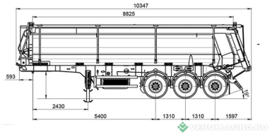 Полуприцепы - ТОНАР Полуприцеп-самосвал -95892 сталь Severdom 700 3ерновоз-углевоз