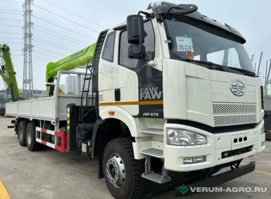 Грузовой автотранспорт - FAW J6P CA3250 Бортовой грузовик с КМУ ZOOMLION ZLT2000V5