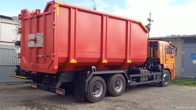 Специальные автомобили - КАМАЗ 65115, ломовоз 6х4, самосвальный, манипулятор Велмаш ВМ10-74М, кузов 30 куб.м.