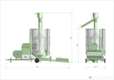 Зерносушильное оборудование - AGRONEZH М10  Мобильная зерносушилка Электропривод/ Дизель
