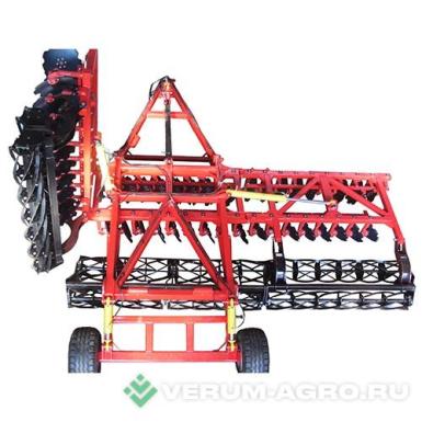 Бороны - БДТ-АГРО Борона дисковая БАМС 7х2  двухрядная прицепная складная с прикатывающим планчатым катком 