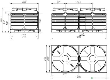 Транспортные кассеты - POLYTEAM Транспортная кассета  с полным сливом 12 000л  PT-BA6000U-2-50