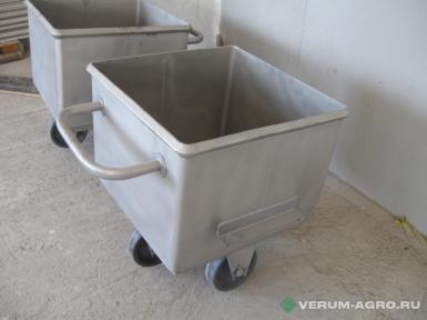 Оборудование для мясопереработки - ПОЛИПРОМ ТЕЛЕЖКА ЧАН ДЛЯ ФАРША 100Л (AISI 304) 