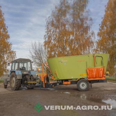 Кормораздатчики-смесители - БЕЛАГРОМАШ СРКВ-13 объем бункера 13 м3 и двумя вертикальными шнеками