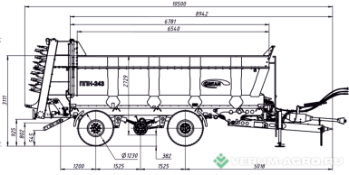 Прицепы для с/х техники - ГРИТАН Полуприцеп-навозоразбрасыватель ППН-243