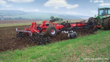 Бороны - QUIVOGNE Прицепная дисковая борона APFL FF 28 с дисками флео и боковым диском