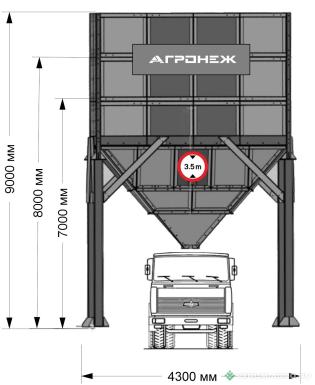 Дополнительное оборудование - AGRONEZH Бункер накопитель для зерна проездной V34 м3 