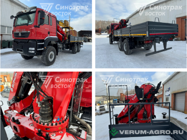 Грузовой автотранспорт - SITRAK Бортовой грузовик  6x6 с КМУ Sunhunk K-238-4  