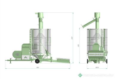 Зерносушильное оборудование - АГРОНЕЖ М10 Мобильная зерносушилка 