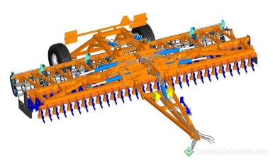 Бороны - БЕЛАГРОМАШ Борона дисковая складная  БДС-8х2П со сдвоенным катком