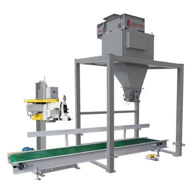 Упаковочное и фасовочное оборудование - ДОН Линия фасовки и зашивки мешков №32 (Дозатор ДОН (ОМ) с промежуточным бункером/ Зашивка GK 35-6A)