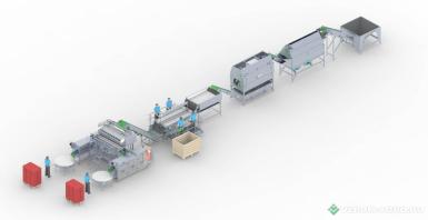 Упаковочное и фасовочное оборудование - СЕМЕР Линия по мойке/полировке/упаковке овощей в ПЭ