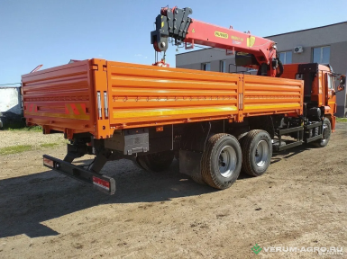 Специальные автомобили - КАМАЗ 65115, бортовой 6х4, с КМУ ИНМАН ИT150 вылет 19 м, г/п 7 т, платформа 6112х2470х730 мм