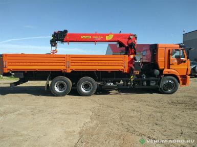 Специальные автомобили - КАМАЗ 65115, бортовой 6х4, с КМУ ИНМАН ИT150 вылет 19 м, г/п 7 т, платформа 6112х2470х730 мм