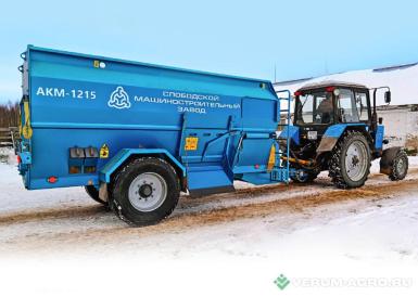 Кормораздатчики-смесители - СМСЗ АКМ-1215 Агрегат кормовой (два выгрузных окна) 12м³