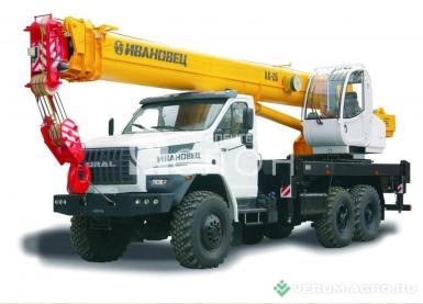 Специальные автомобили - УРАЛ Автокран ИВАНОВЕЦ КС-45717-2Р автокран 25 т 31 метр 6х6