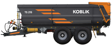 Прицепы для с/х техники - KOBLiK Полуприцеп самосвальный ковшовый тракторный TS 215 с задней поворотной самоподруливающей осью