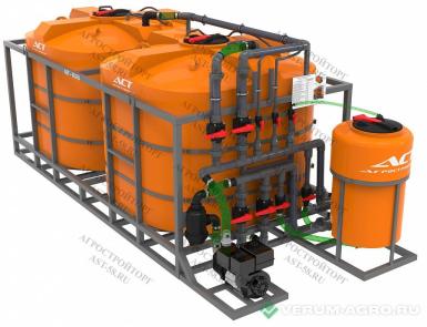 Прочее - АГРОСТРОЙТОРГ Растворный узел 11000 литров с пластиковым миксером мобильный 