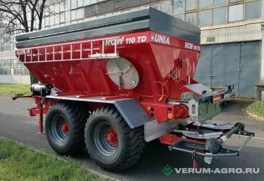 Разбрасыватели удобрений - UNIA Прицепной разбрасыватель удобрений RCW 110. Superior, гидравл. привод конвейера, гидравл. тент