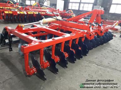 Бороны - БДТ-АГРО Борона дисковая БАН 4х2 двухрядная навесная с прикатывающим планчатым катком 