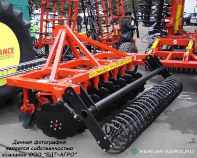 Бороны - БДТ-АГРО Борона дисковая БДН 2,4х2 двухрядная навесная с прикатывающим планчатым катком 