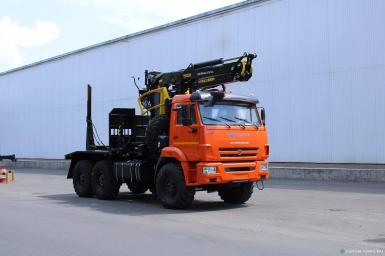 Специальные автомобили - КАМАЗ 43118, тягач лесовоз, вездеход 6х6, с ГМУ Велмаш ВМ10-74 (VM10L74) (ВВ), площадка с одним коником
