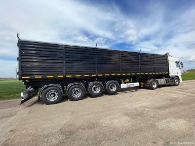 Полуприцепы - ИНТЕРПРИЦЕП 853373 ЗЕPНОBOЗ СAMOСBAЛЬHЫЙ С БОКOBЫМ CBАЛОМ