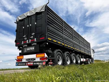 Полуприцепы - ИНТЕРПРИЦЕП 853373 ЗЕPНОBOЗ СAMOСBAЛЬHЫЙ С БОКOBЫМ CBАЛОМ