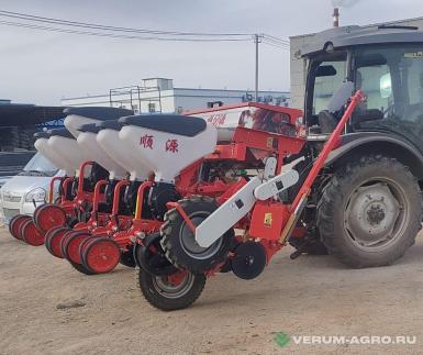 Сеялки - SHUNYUAN  сеялка прицепная пропашная дисковая Premium 8DF,  туковая с-ма, СКВ, транспортное у-во, камнеотвод