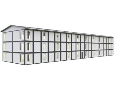 Быстровозводимые конструкции - КОНВЕЙТ Модульное общежитие 3R-SE(В)-20 (1767/1718 м2) 3-х этажное