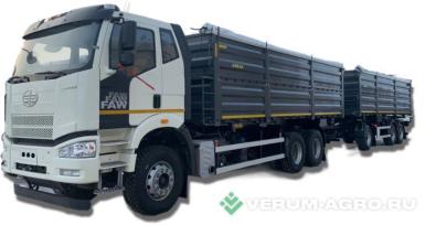 Грузовой автотранспорт - FAW 6x4 Зерновоз AMKAR 558983-41 с прицепом-зерновозом 
