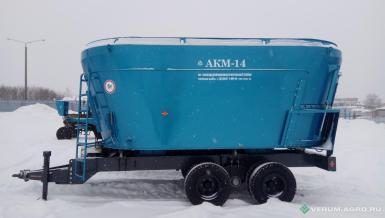 Кормораздатчики-смесители - СМСЗ АКМ-14, 20 м3, балансир. подвеска, 2-х стор. разд вертикальный