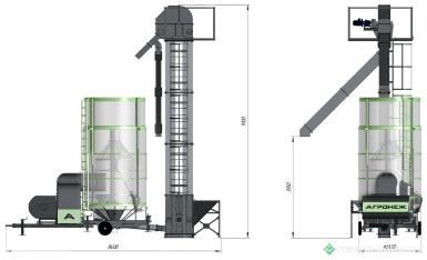 Зерносушильное оборудование - АГРОНЕЖ М20 Н Мобильная зерносушилка