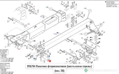 Запчасти - 288284 Пластина фторопластовая (скольжения стрелы) MANITOU MLT-735 (Маниту)