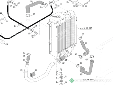 Запчасти - 277138 Патрубок радиатора верхний MANITOU MLT-735 (Маниту)