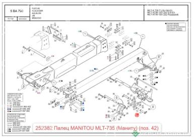 Запчасти - 252382 Палец каретки (252381) MANITOU MLT-735 (Маниту)