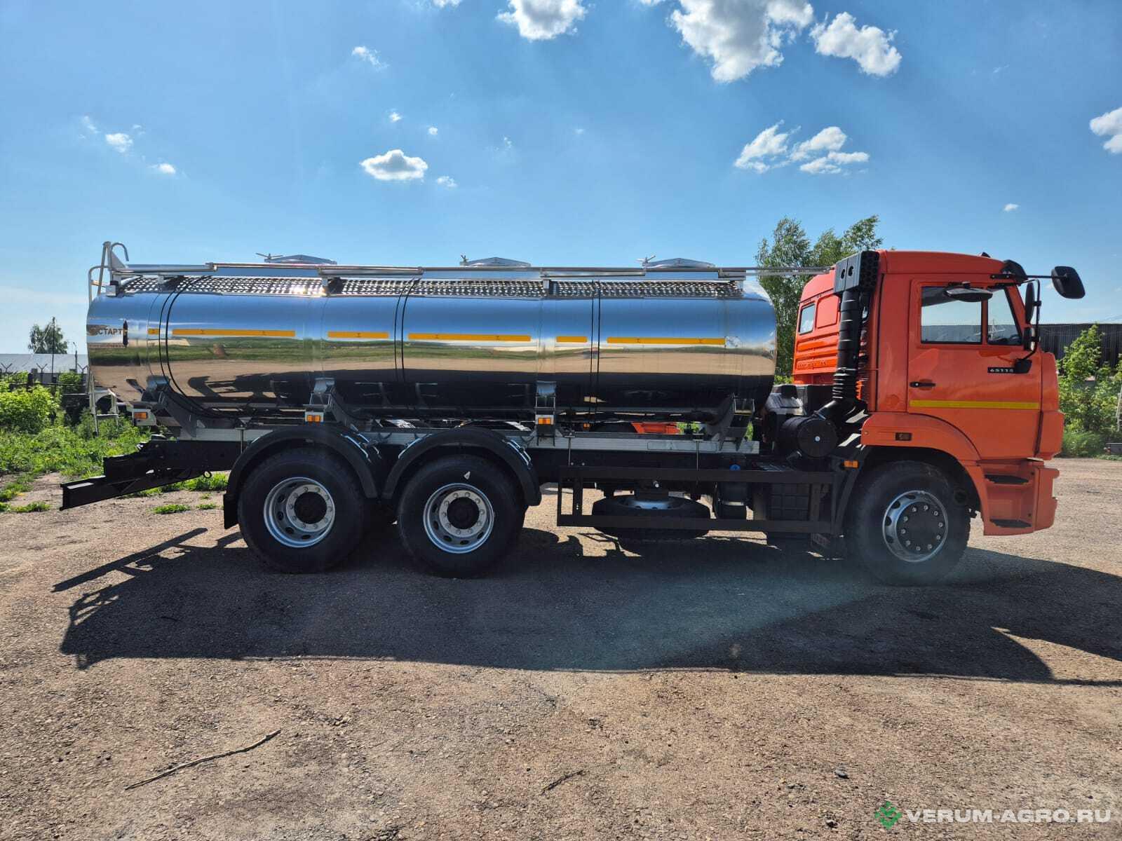 Автоцистерны - КАМАЗ 65115, молоковоз 6х4, АЦПТ-13, 3 отсека 