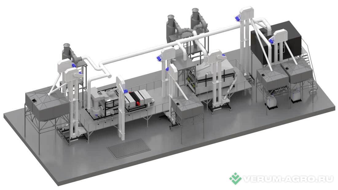 Зерноочистительное оборудование - САПСАН Семенная линия с завальной ямой 