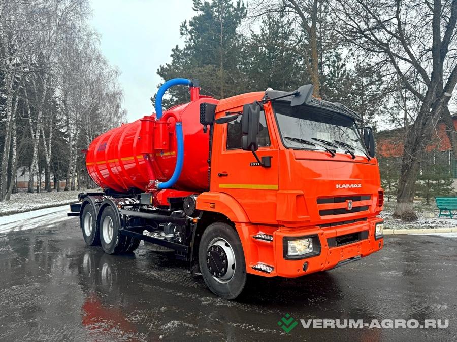 Специальные автомобили - КАМАЗ 65115, 6х4, Вакуумная машина 13 куб.м.,  Производительность насоса, м3/час 720