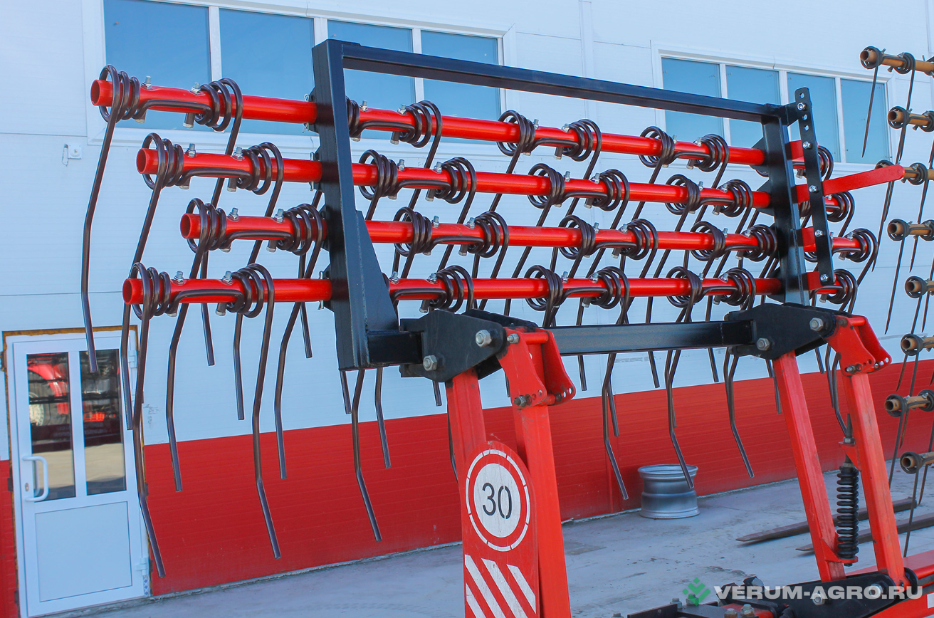 Бороны - ВИЛЛОК ФАРМ Борона тяжелая пружинная Соломмастер-21  (+ сменные секции: 8 рядов, зуб 10 мм)